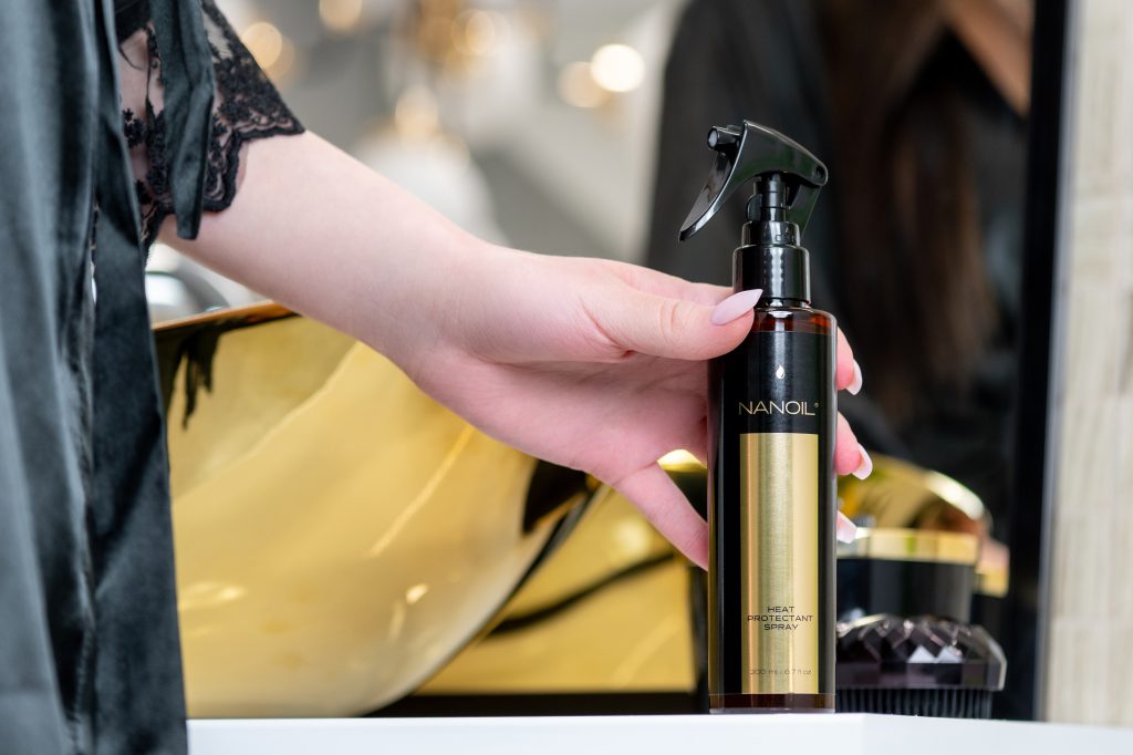 nanoil varmebeskyttende spray til hår